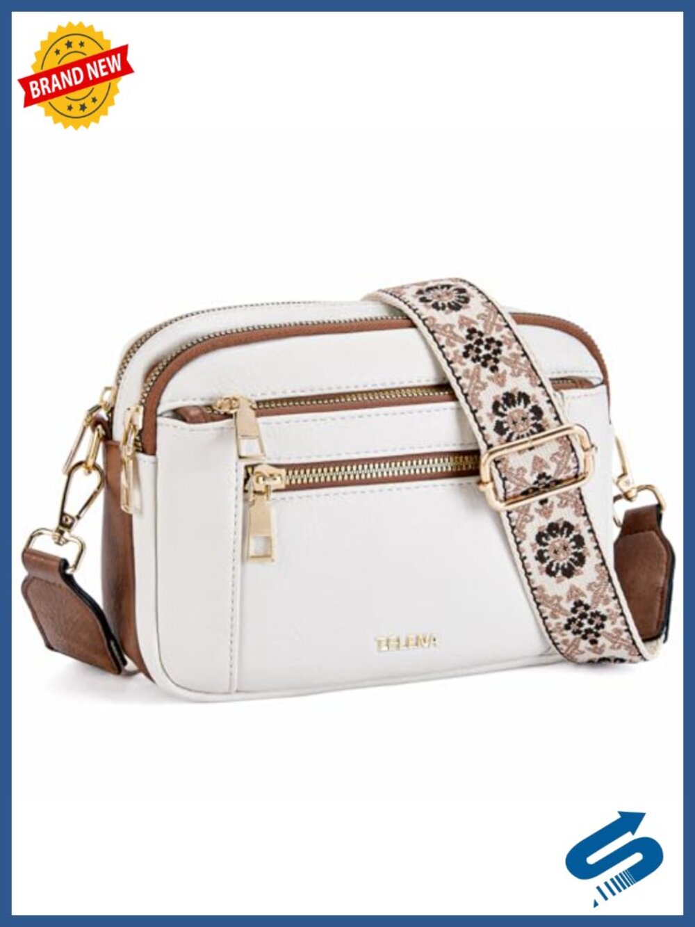 Vegan Leather Crossbody Purse with Adjustable Wide Strap for Daily Life